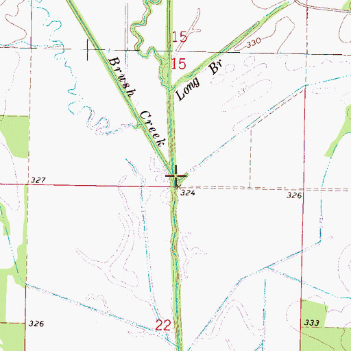 Topographic Map of Brush Creek, MS
