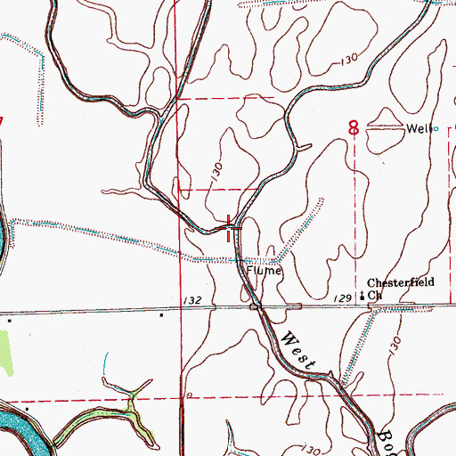 Topographic Map of Brushy Bayou, MS