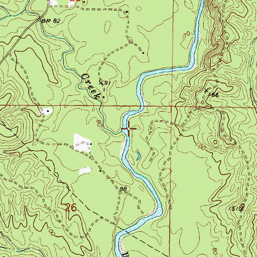 Topographic Map of Brushy Creek, MS