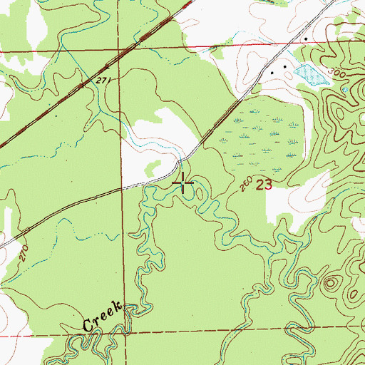 Topographic Map of Brushy Creek, MS