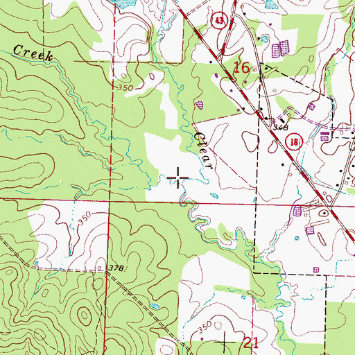 Topographic Map of Brushy Creek, MS
