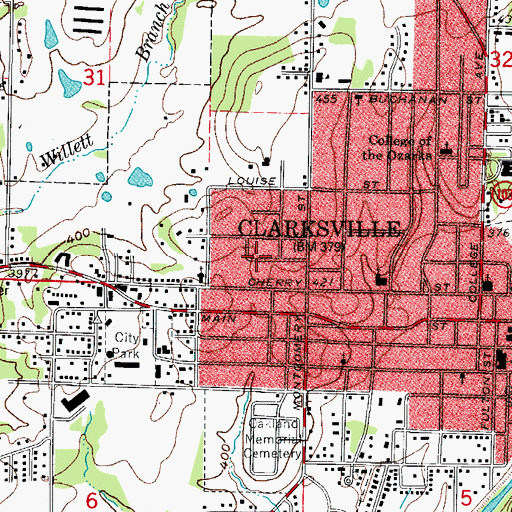 Topographic Map of Township of Spadra, AR