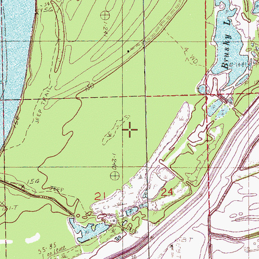 Topographic Map of Brushy Lake, MS