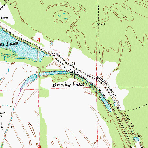 Topographic Map of Brushy Lake, MS
