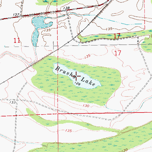 Topographic Map of Brushy Lake, MS