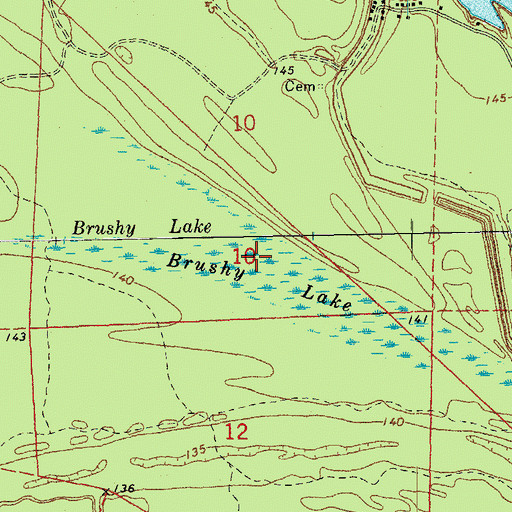 Topographic Map of Brushy Lake, MS