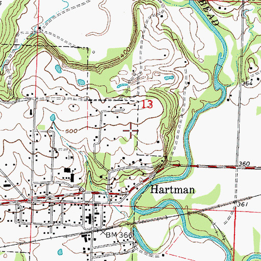 Topographic Map of Township of Ward, AR