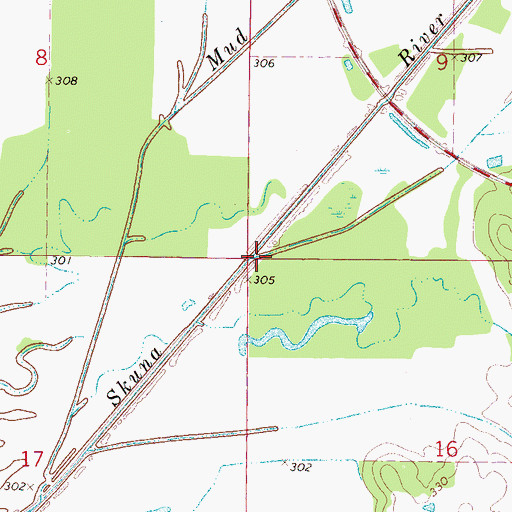 Topographic Map of Buck Branch, MS
