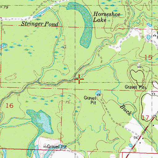Topographic Map of Buck Branch, MS