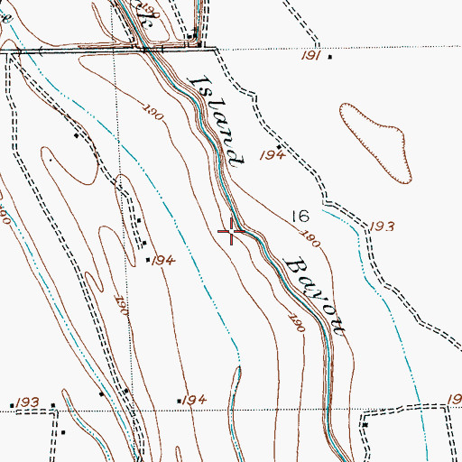 Topographic Map of Buck Island Bayou, MS