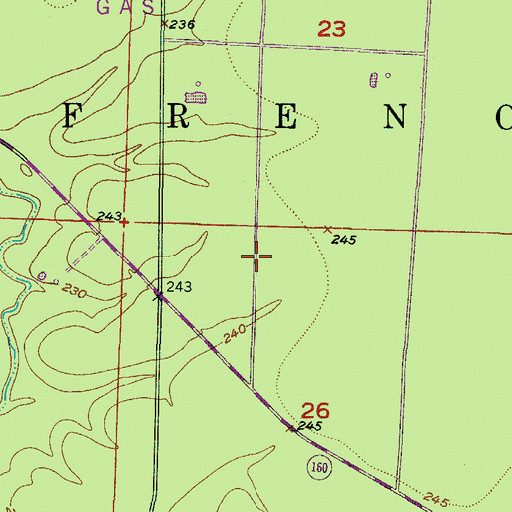 Topographic Map of Township of French, AR