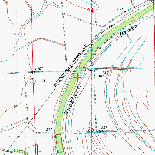 Topographic Map of Buckhorn Brake, MS