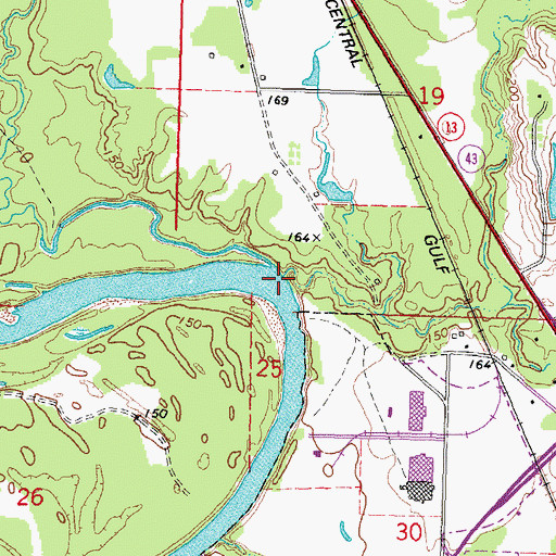 Topographic Map of Buckhorn Creek, MS