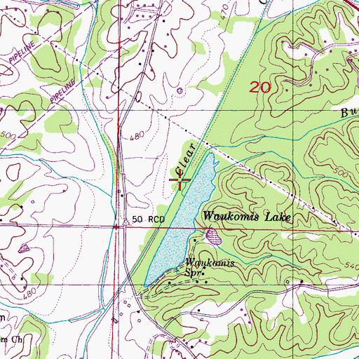 Topographic Map of Bucks Branch, MS