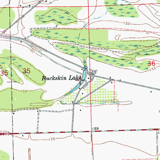 Topographic Map of Buckskin Lake, MS
