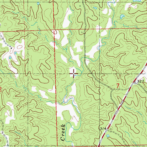 Topographic Map of Bucksnubby Branch, MS