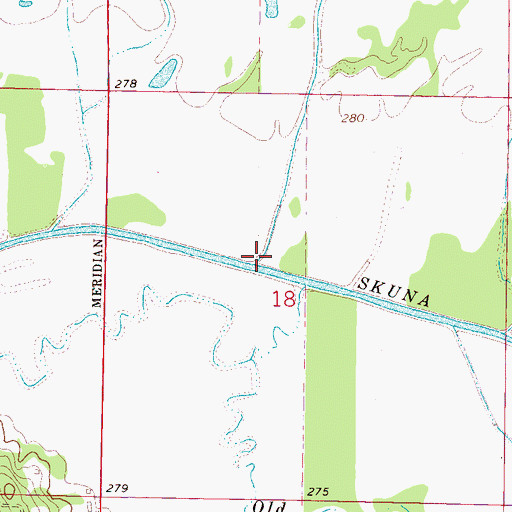 Topographic Map of Buckyday Creek, MS