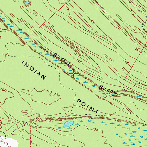 Topographic Map of Buffalo Bayou, MS