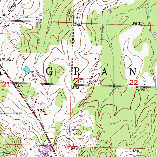 Topographic Map of Township of La Grange, AR