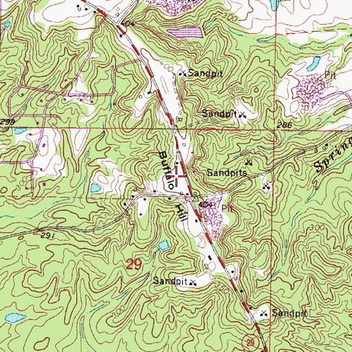 Topographic Map of Buffalo Hill, MS