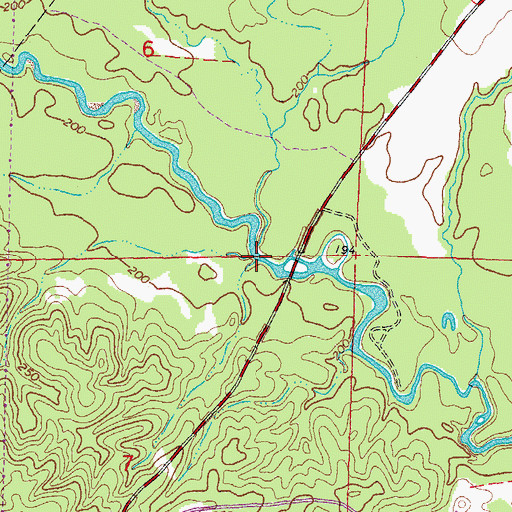 Topographic Map of Bufkins Branch, MS