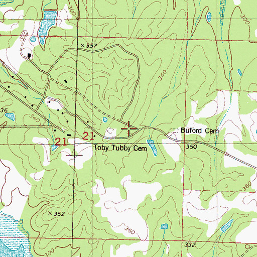 Topographic Map of Buford Chapel, MS