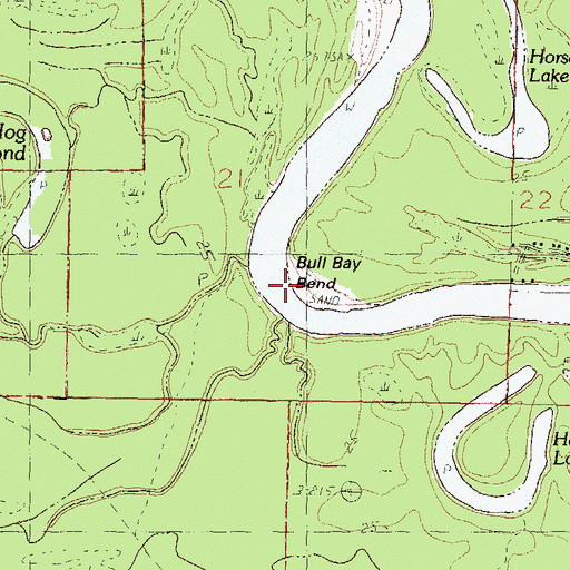 Topographic Map of Bull Bay Bend, MS
