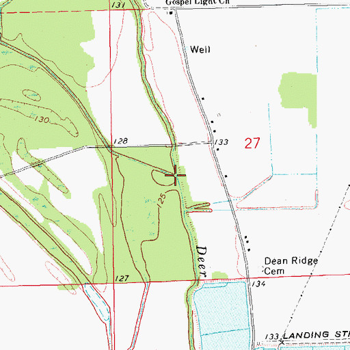 Topographic Map of Bull Bayou, MS