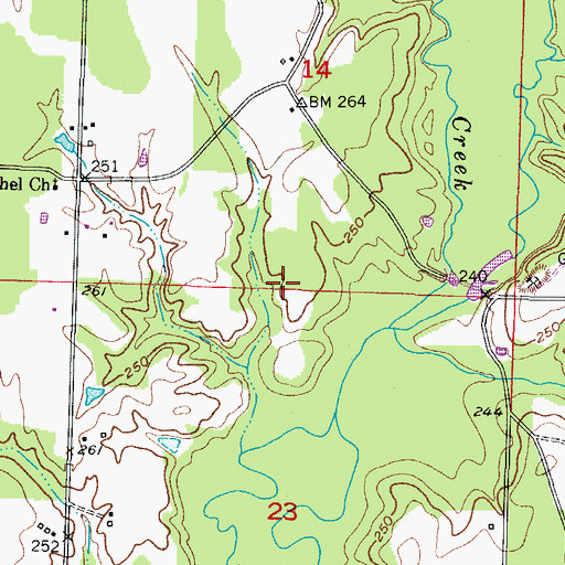Topographic Map of Township of Mars Hill, AR