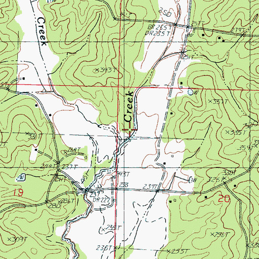 Topographic Map of Bullpen Creek, MS
