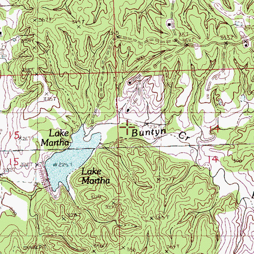 Topographic Map of Buntyn Creek, MS