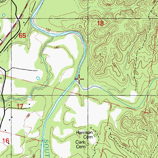 Topographic Map of Burch Creek, MS