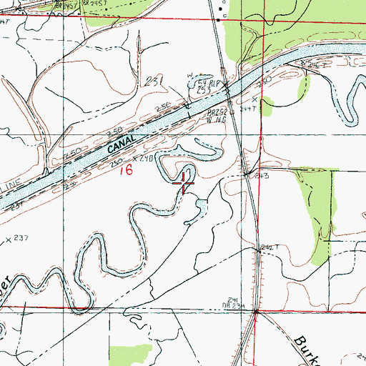 Topographic Map of Burkes Creek, MS