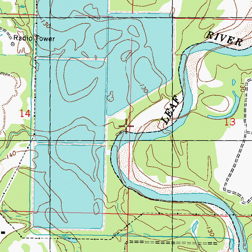 Topographic Map of Burketts Creek, MS