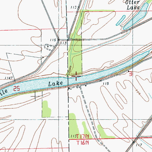 Topographic Map of Burns Slough, MS