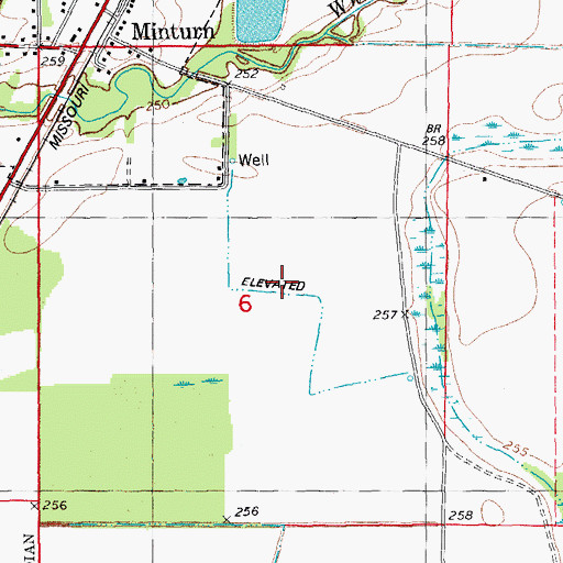Topographic Map of Township of Ashland, AR