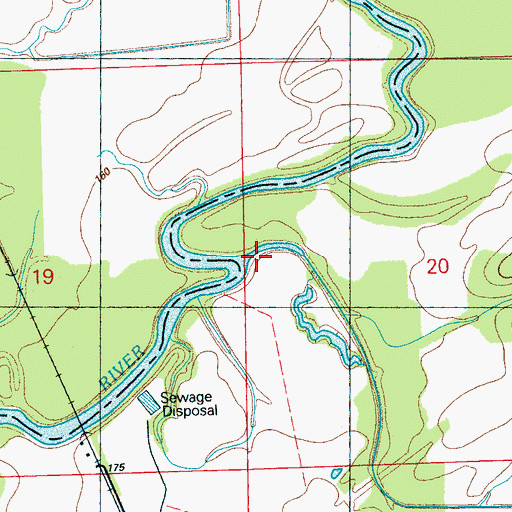 Topographic Map of Burnt Corn Creek, MS