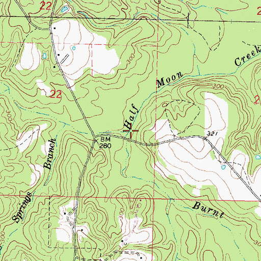 Topographic Map of Burnt Reed Brake, MS