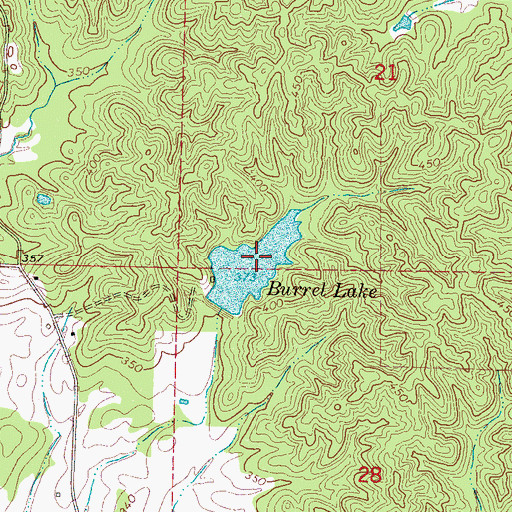 Topographic Map of Burrel Lake, MS