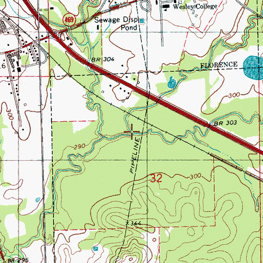 Topographic Map of Butler Creek, MS