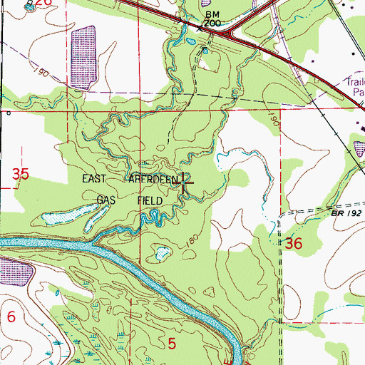 Topographic Map of Butler Creek, MS