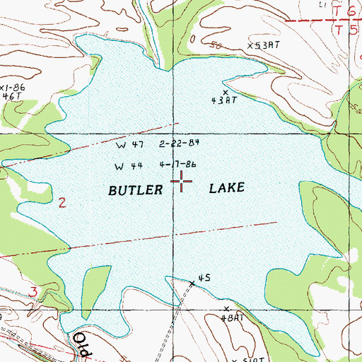 Topographic Map of Butler Lake, MS