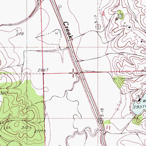Topographic Map of Butterbowl Creek, MS