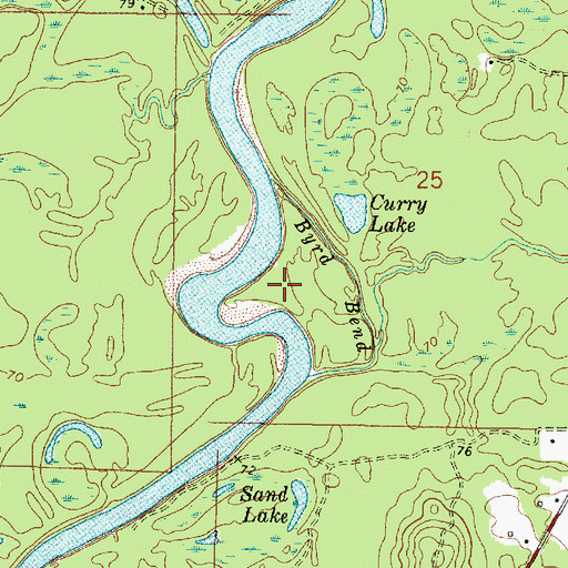 Topographic Map of Byrd Bend, MS