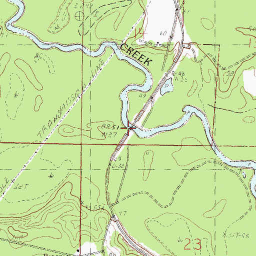 Topographic Map of Byrd Bridge, MS