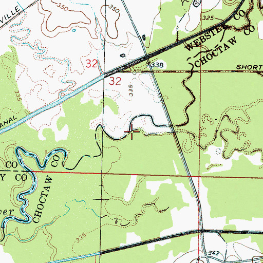 Topographic Map of Bywy Creek, MS