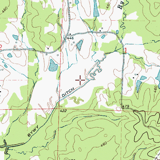 Topographic Map of Bywy Creek, MS