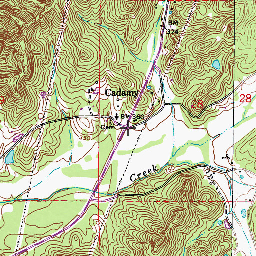 Topographic Map of Cadamy, MS