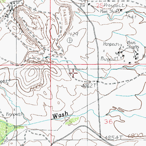 Topographic Map of Keystone Mine, AZ