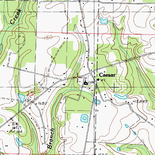 Topographic Map of Caesar, MS